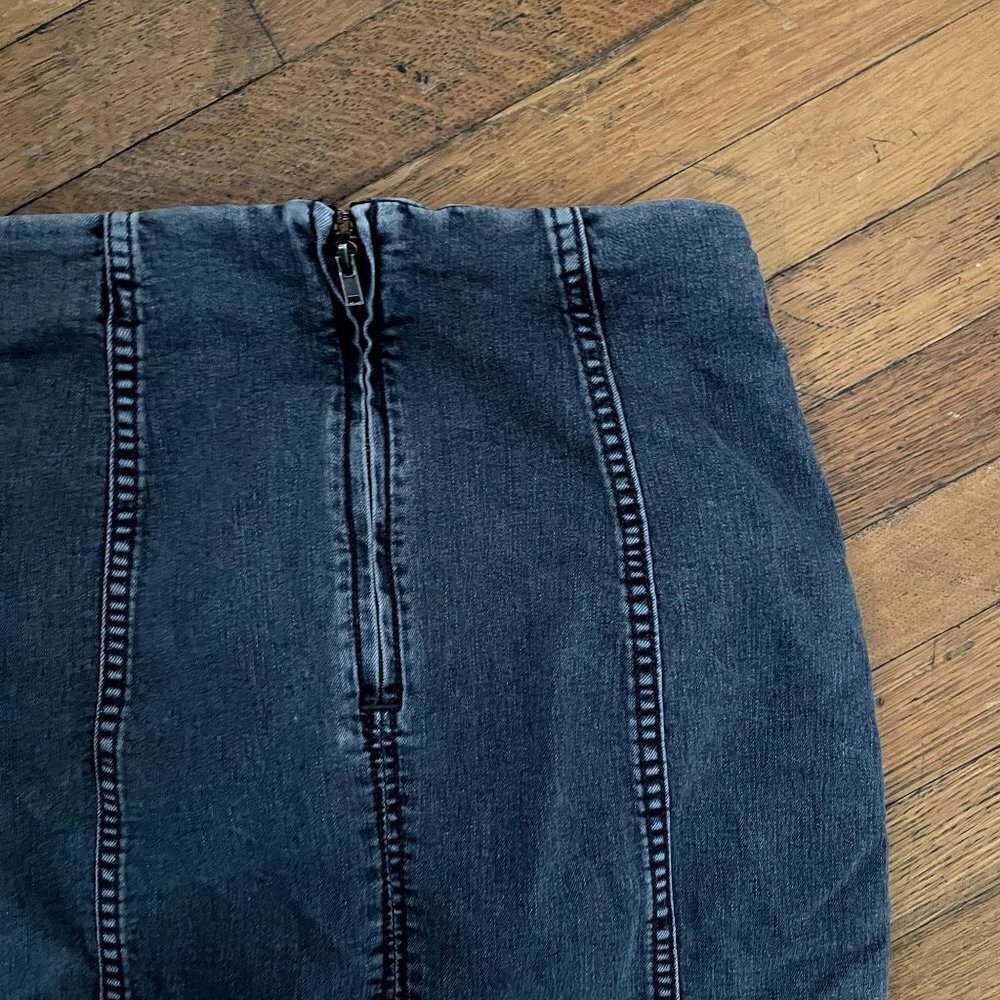 Free People jean miniskirt classic casual style cotton rayon comfortable summer - Picture 4 of 5